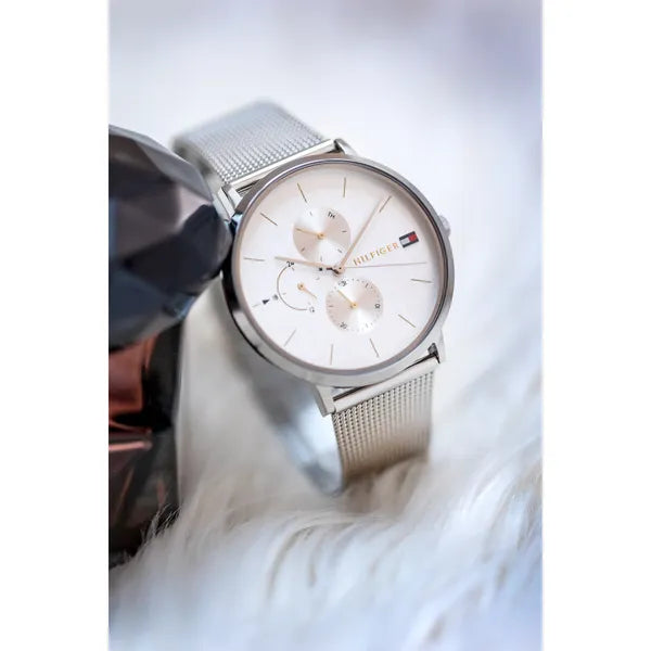 Tommy Hilfiger Jenna 38 mm női karóra, rozsdamentes acél, ezüst