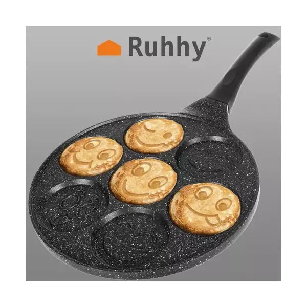 Ruhhy 26 cm emoji palacsintasütő, 7 rekeszes, tapadásmentes, indukciós