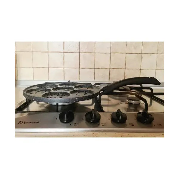 Ruhhy 26 cm emoji palacsintasütő, 7 rekeszes, tapadásmentes, indukciós