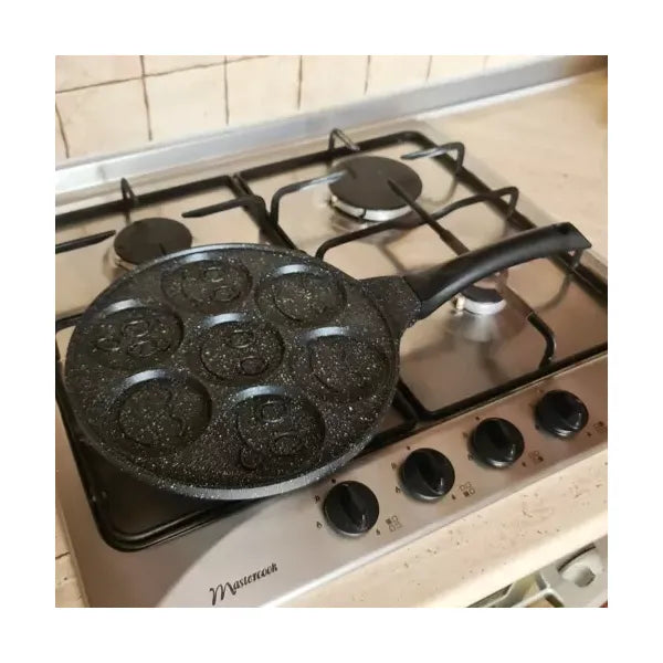 Ruhhy 26 cm emoji palacsintasütő, 7 rekeszes, tapadásmentes, indukciós