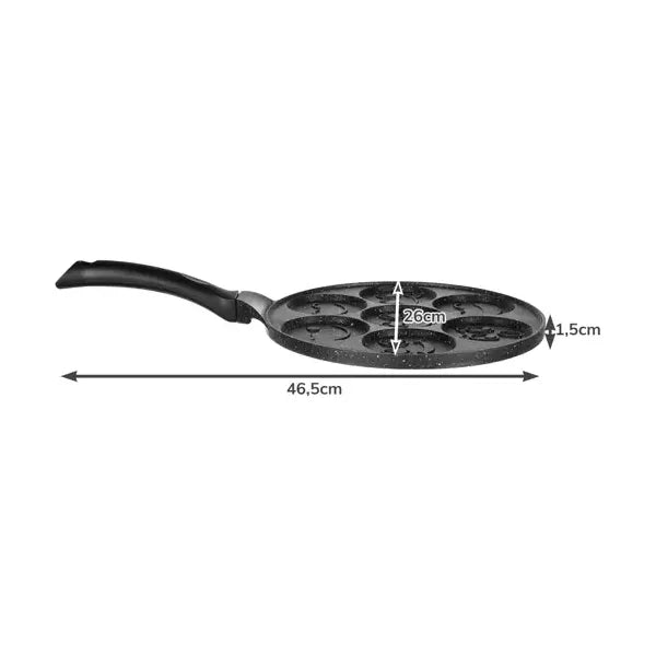 Ruhhy 26 cm emoji palacsintasütő, 7 rekeszes, tapadásmentes, indukciós