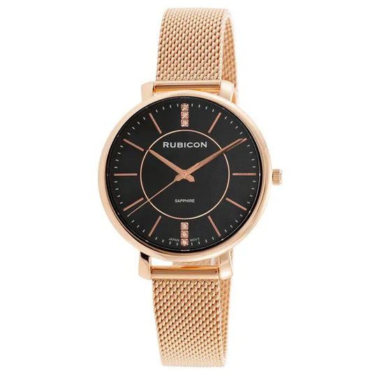 Női karóra Miyota kvarc, rozéarany nemesacél, 36 mm, zafírüveg