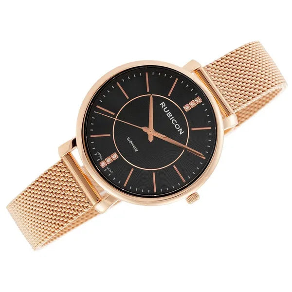Női karóra Miyota kvarc, rozéarany nemesacél, 36 mm, zafírüveg