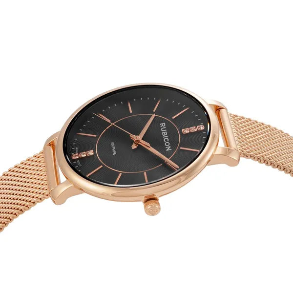 Női karóra Miyota kvarc, rozéarany nemesacél, 36 mm, zafírüveg