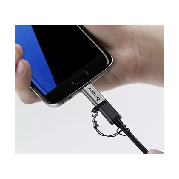 USB-C–micro USB 2.0 OTG adapter, alumínium ház, 480 Mbps, 2.1 A