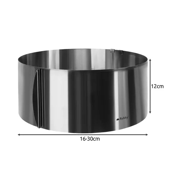 Állítható rozsdamentes tortakarika, 16-30 cm, 12 cm magas