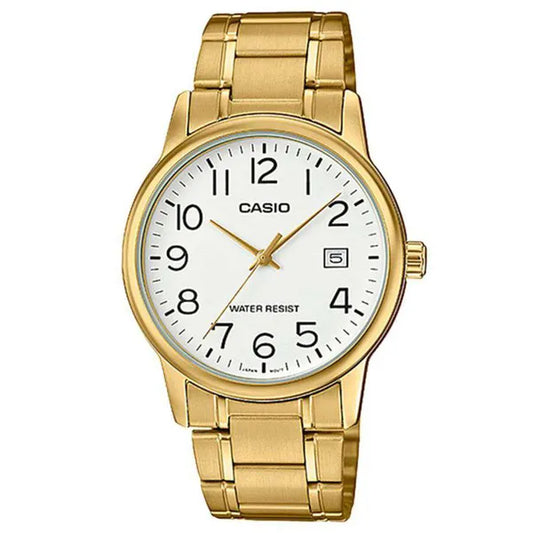 Casio MTP-V002G-7B2 arany férfi karóra, kvarc, acél szíj, 36 mm