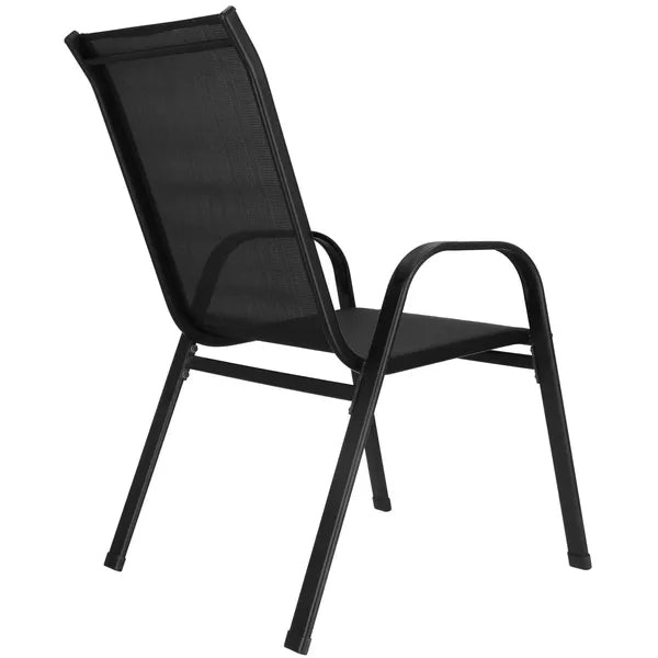 Kerti szék szett 2 db, fekete, acél vázas, textilén, 92×53×72 cm, 120 kg