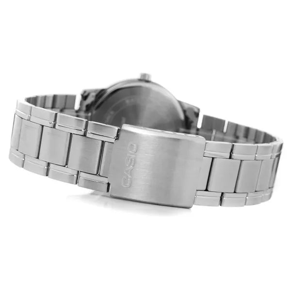 Casio férfi karóra MTP-V002D-1BUDF, acél szíj, fekete számlap, WR30