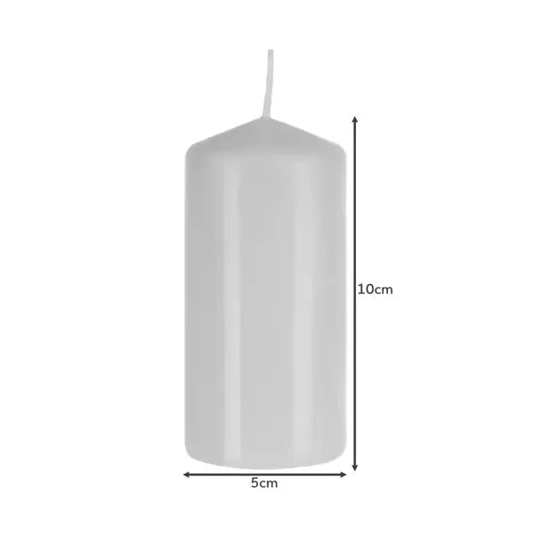 Fehér paraffin henger gyertya 5×10 cm, 20 h égés, 8 db készlet