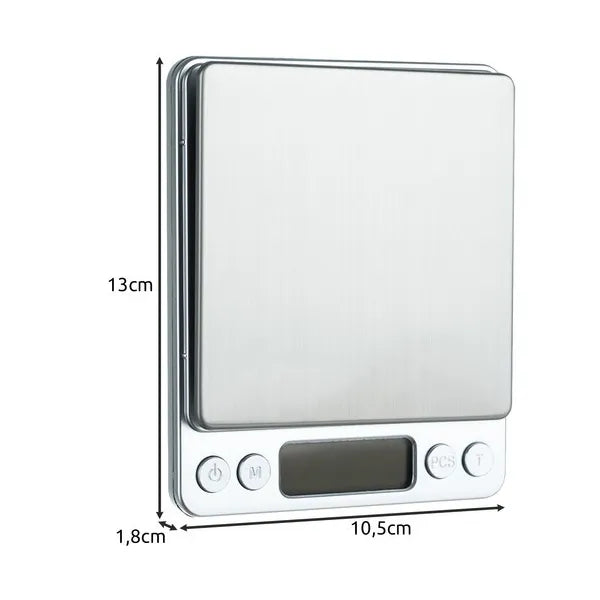 Digitális konyhai mérleg 500g/0,01g, LCD háttérvilágítás, 2 tál