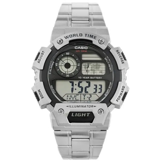 Casio AE-1400WHD-1A férfi sport karóra, rozsdamentes acél, WR100, LED