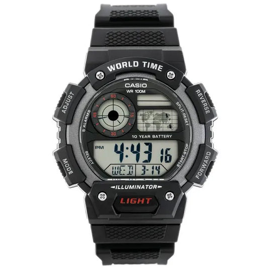 Casio AE-1400WH-1AVDF férfi digitális sportóra, WR100, LED világítás