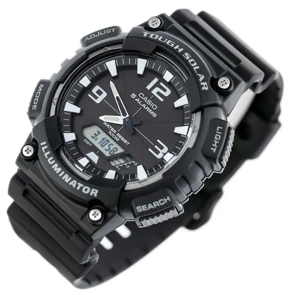 Casio AQ-S810W-1AV férfi napenergiás, WR100, analóg-digitális karóra