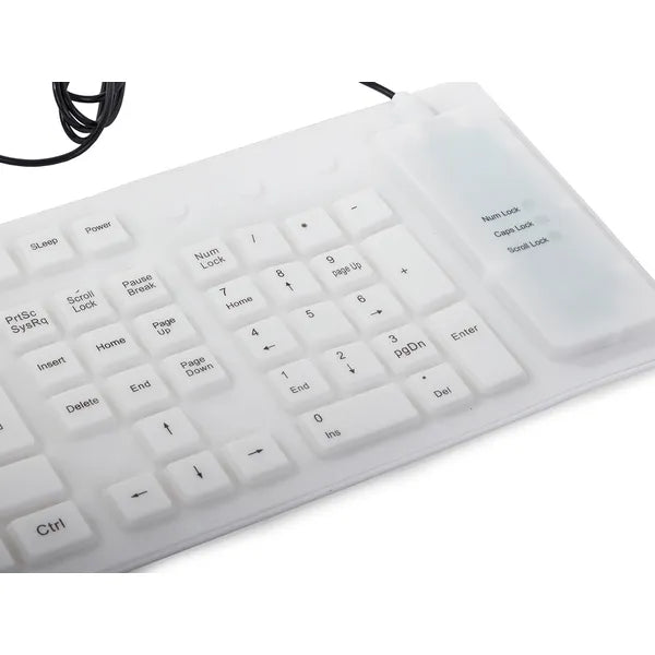 Fehér hajlékony szilikon USB billentyűzet numerikus paddal