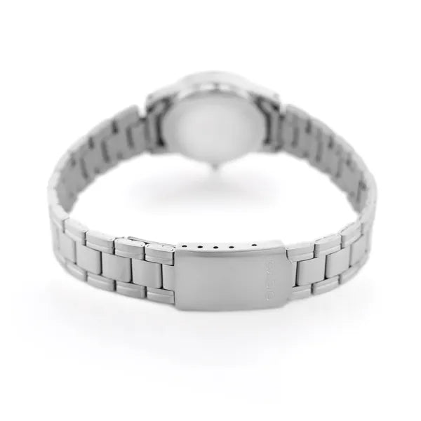 Casio LTP-V001D-1B női karóra, rozsdamentes acél, fekete számlap, 25 mm