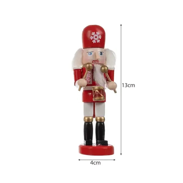 5 darabos felfüggeszthető fa diótörő figura szett, 13 cm, többszínű