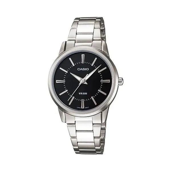 Casio LTP-1303D-1AVDF női karóra, acél szíj, fekete számlap, WR50