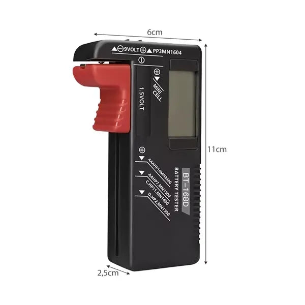 Bigstreen univerzális akkumulátor teszter LCD kijelzővel, AA-AAA-9 V