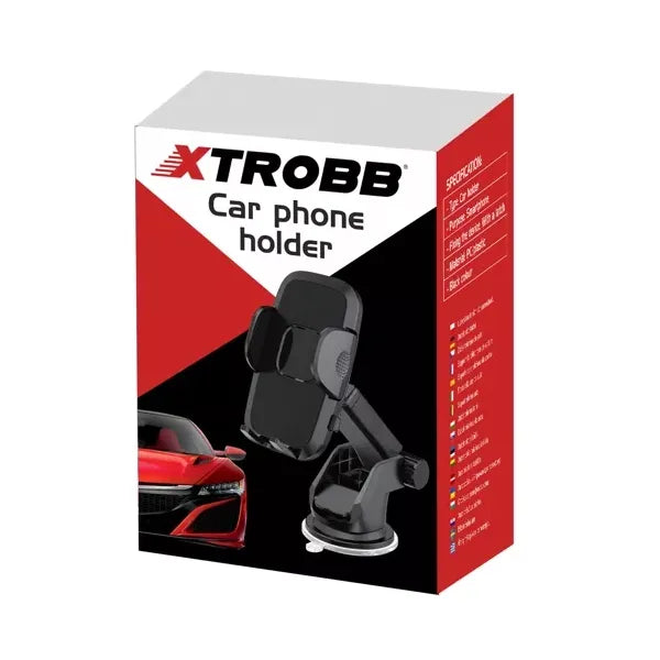 Autós telefontartó, 4-7″, zselés tapadókoronggal, 360° forgással