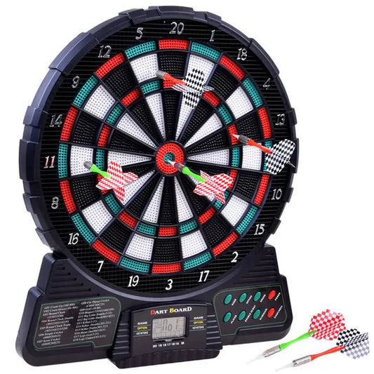 Elektromos darts tábla, 18 játék, LCD kijelző, Ø30 cm, 6 nyíl
