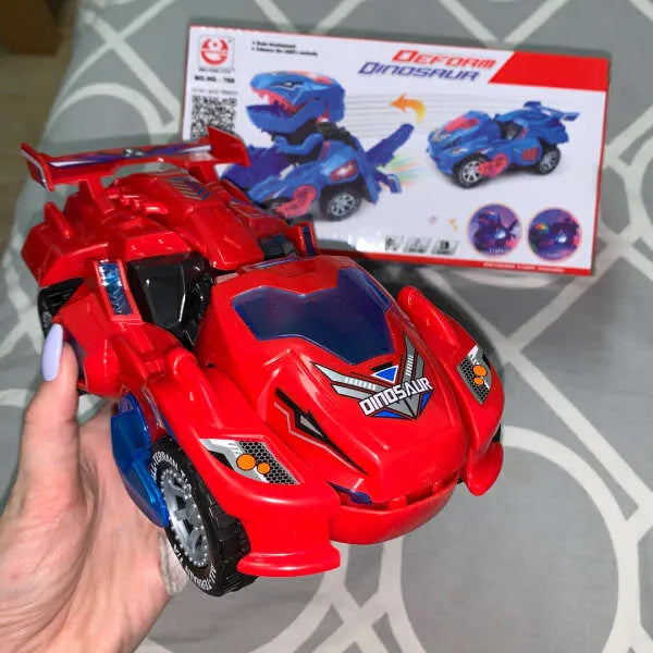 Turbodino átalakuló játékautó - piros
