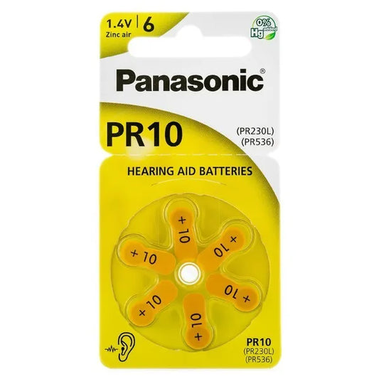 Panasonic PR10 hallókészülék elem (cink-levegő, 1,4 V, higanymentes) 6 db