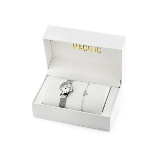Pacific ZY672B női kvarc karóra ajándékszett, ezüst, WR30