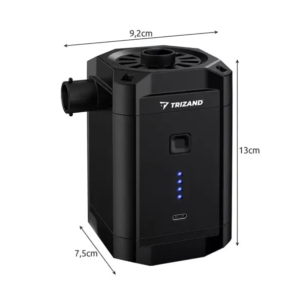 Trizand vezeték nélküli matrac- és gumijáték fúvó szivattyú 5200 mAh, 3 fúvóka