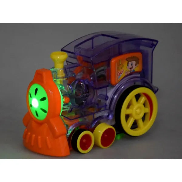Automata dominóvonat készlet gyerekeknek, 80 színes dominó, AA elemes