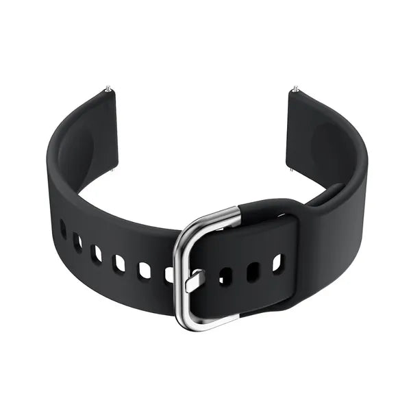 U01 okosóra gumi szíj, fekete ezüst csattal, 20 mm