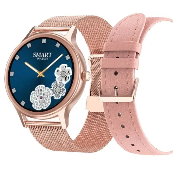 Női okosóra Pacific 1,09'' TFT HD, IP68, rosegold karkötő+pink szíj