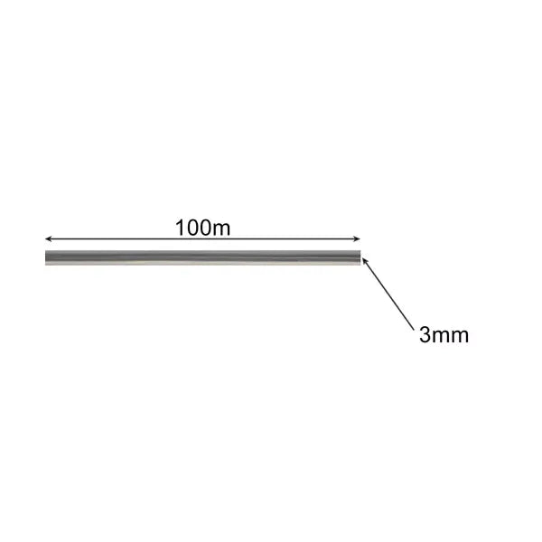 Erősített négyzetes fűkasza damil, 3 mm, 100 m, fekete