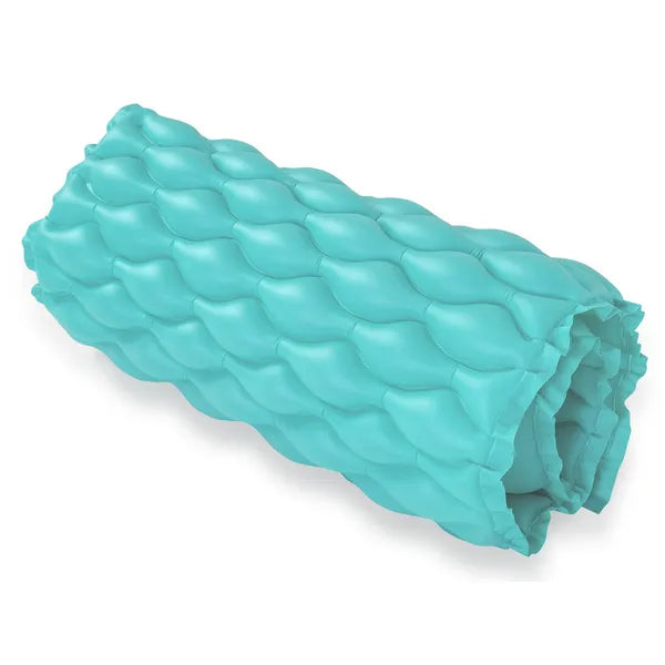 Összetekerhető türkiz felfújható matrac, 213×86 cm, PVC, 90 kg teherbírás