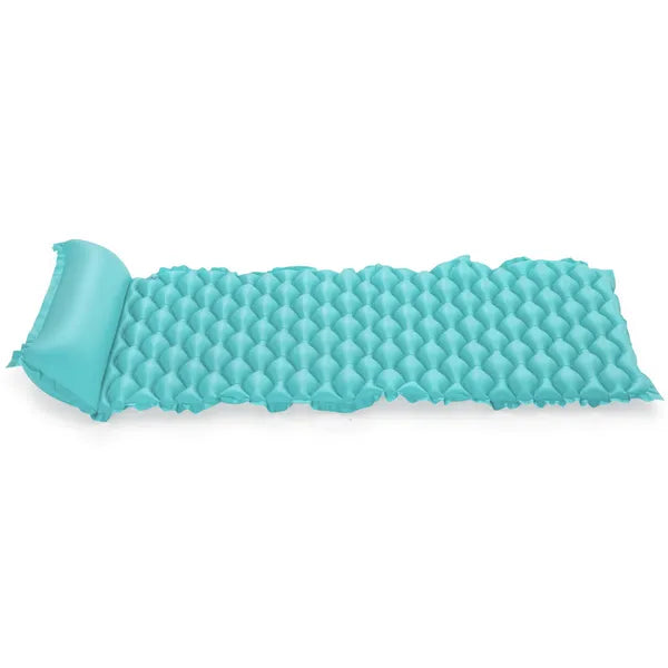 Összetekerhető türkiz felfújható matrac, 213×86 cm, PVC, 90 kg teherbírás