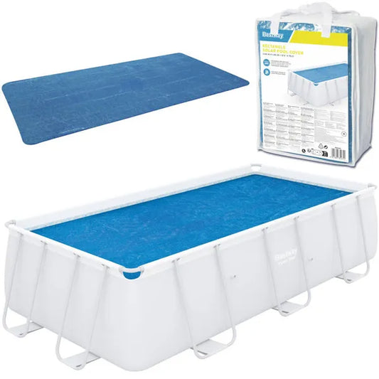 Bestway téglalap napenergia medencetakaró 404x201 cm légcellás