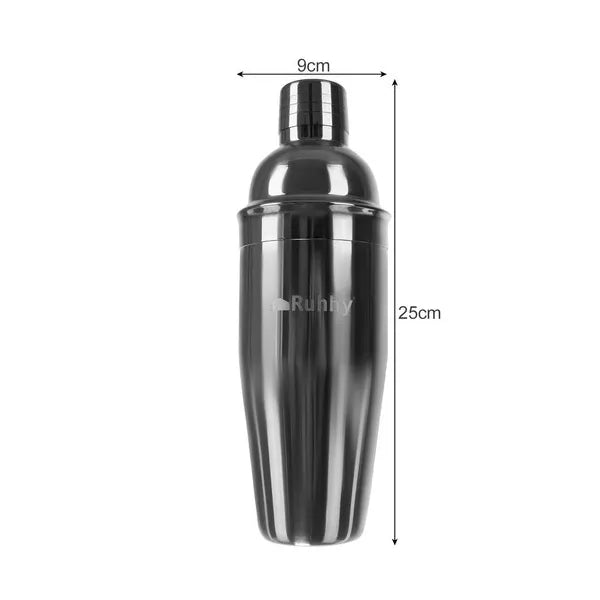 6 részes rozsdamentes acél koktélkészlet, 700 ml shakerrel, ezüst