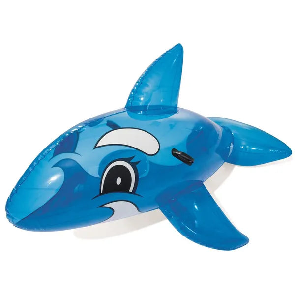 Bestway felfújható kék delfin lovagló 157 cm, fogantyúkkal, 3+