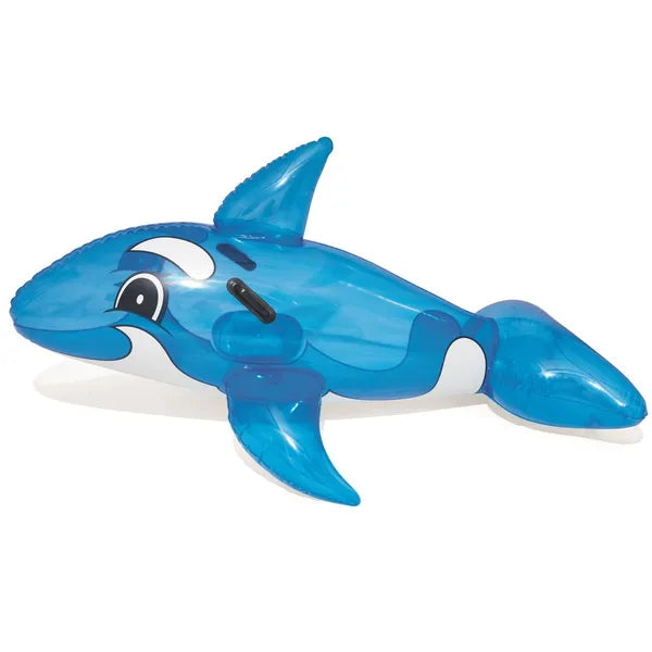 Bestway felfújható kék delfin lovagló 157 cm, fogantyúkkal, 3+