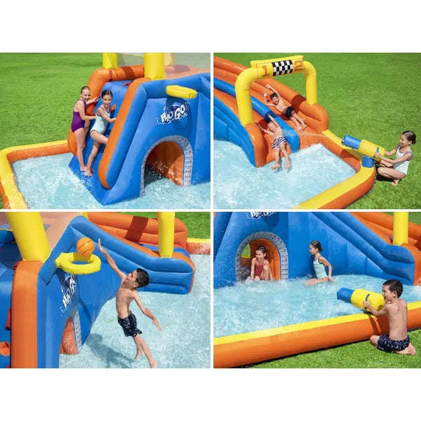 Bestway felfújható vízipark 551x502x265 cm, dupla csúszda, ágyú, medence