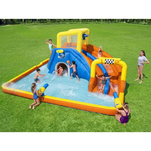 Bestway felfújható vízipark 551x502x265 cm, dupla csúszda, ágyú, medence