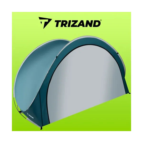 Pop-up strandsátor cipzáras, 3 fős, 200×120×110 cm, kék-fehér