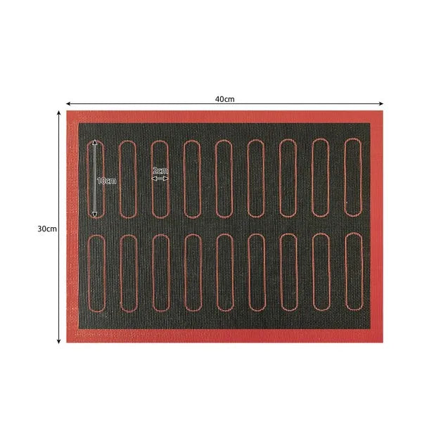 Mikroperforált szilikon sütőlap 30×40 cm, tapadásmentes, fekete/narancs