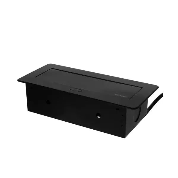 Süllyesztett hármas pultkonnektor, fekete, 230 V, 3300 W, 1,9 m kábel