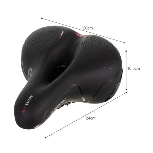 Ergonomikus fekete kerékpár nyereg rugós csillapítással, szellőzéssel, huzattal