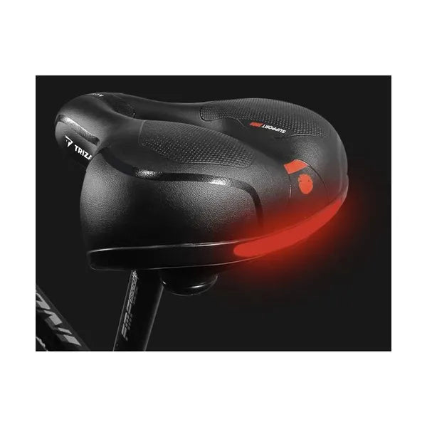 Ergonomikus fekete kerékpár nyereg rugós csillapítással, szellőzéssel, huzattal