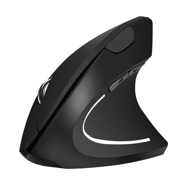 Ergonomikus vezeték nélküli vertikális egér 2.4 GHz, 6 gomb, 1200 DPI, fekete