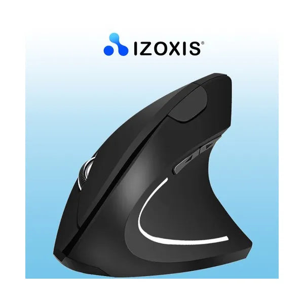 Ergonomikus vezeték nélküli vertikális egér 2.4 GHz, 6 gomb, 1200 DPI, fekete