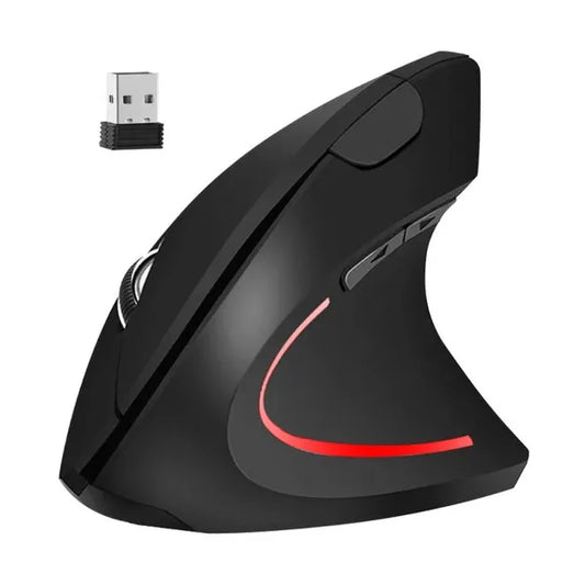 Ergonomikus vezeték nélküli vertikális egér 2.4 GHz, 6 gomb, 1200 DPI, fekete