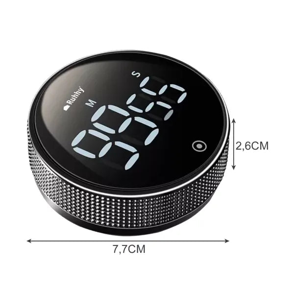 Digitális LED konyhai időzítő, mágneses, fekete, 0-99:55 perc